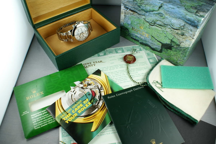 2001 Rolex SS Daytona 116520 White Dial with Box and Papers