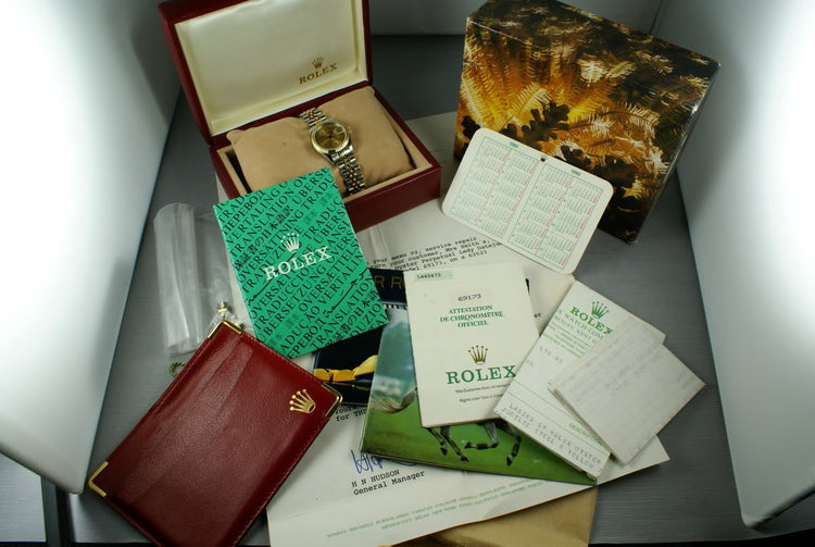 Rolex Ladies Datejust 69173 Box, Papers and Mr. Hudson Letter