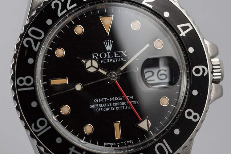 1986 Rolex GMT-Master 16750 with Black Bezel Insert