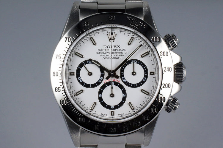 1995 Rolex SS Zenith Daytona 16520 White Dial with Box and RSC Papers