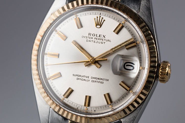1972 Rolex Two-Tone DateJust 1601 with Silver Sigma "Wide Boy" Dial