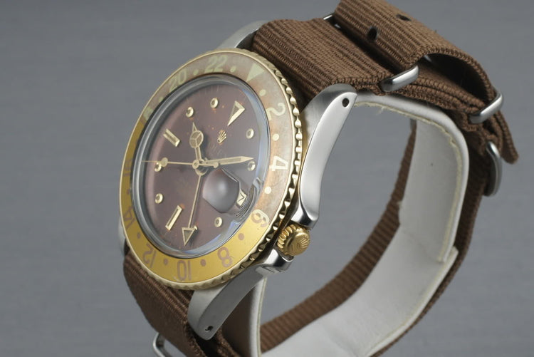 Rolex GMT Two Tone 1675 with root beer nipple dial with faded insert