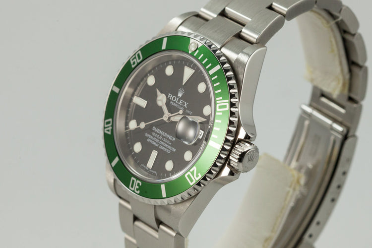 2006 Rolex Green Submariner 16610LV with Box and Papers