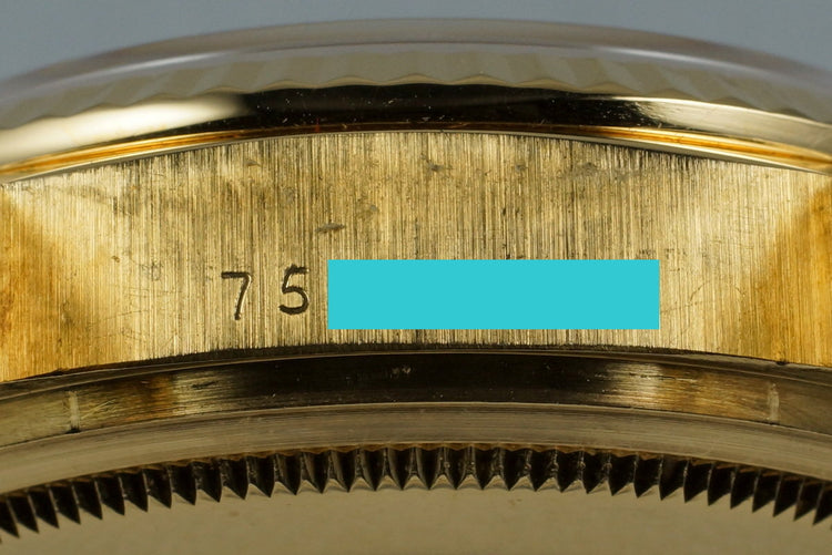 1982 Rolex YG Day Date 18038 with White Roman Dial