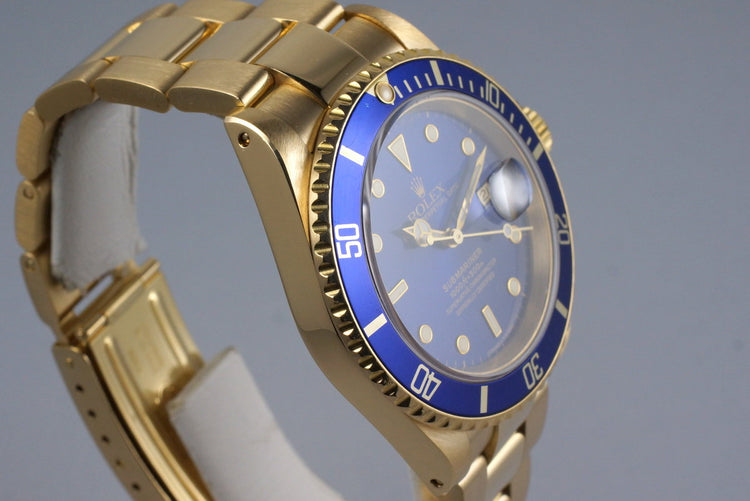 1991 Rolex YG Blue Submariner 16618