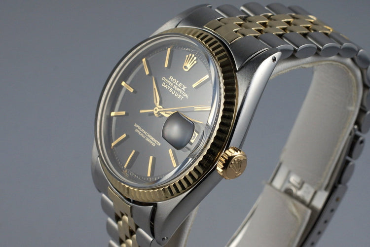 1964 Rolex Two Tone DateJust 1601 Glossy Gilt Black Dial