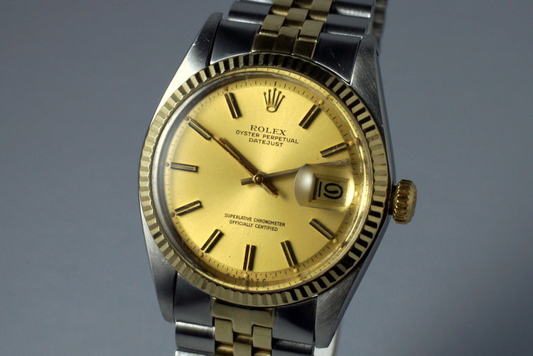 1972 Rolex Two Tone DateJust 1601 with Champagne Sigma Dial