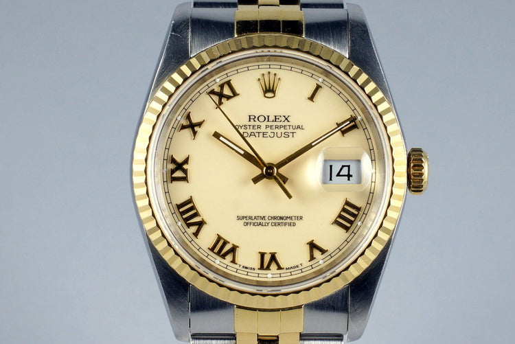 1991 Rolex Two Tone DateJust 16233 Cream Roman Dial