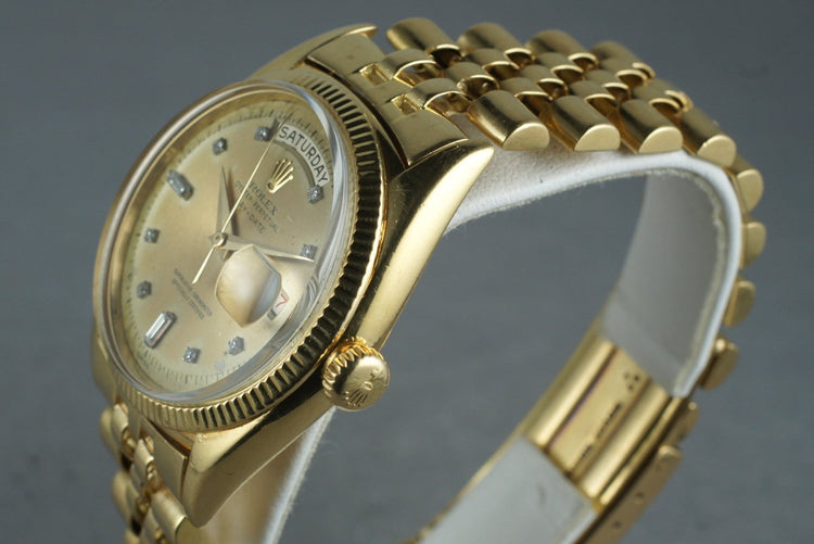1956 Rolex 18K Day-Date 6611 Diamond Dial with RSC Papers