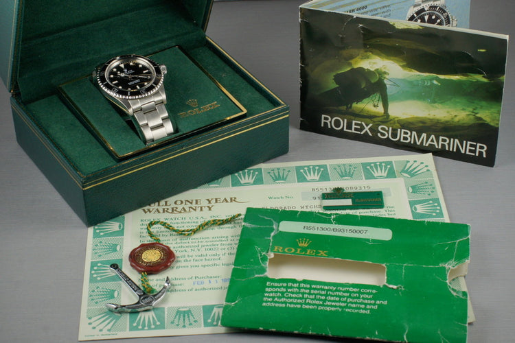 1985 Rolex Submariner 5513 with Box and Papers
