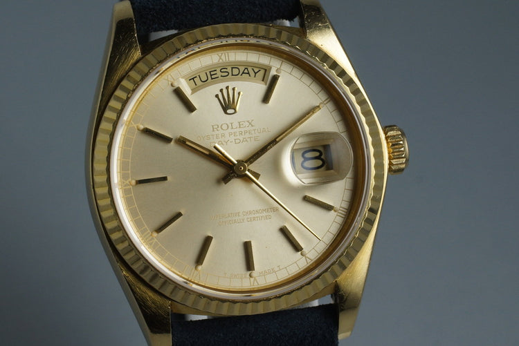 1978 Rolex YG Day Date 18038 with Albino Dial