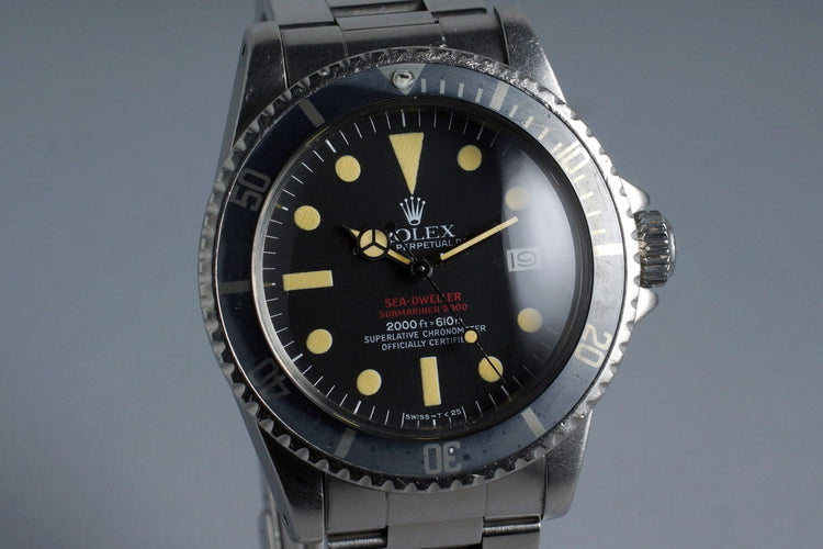 1975 Rolex Double Red Sea Dweller 1665 Mark IV Dial with Box and Papers