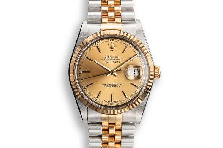 1995 Rolex Two-Tone DateJust 16233 Champagne Dial with Box and Papers
