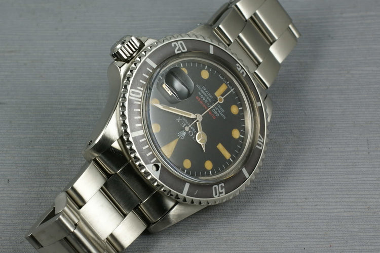 Rolex Red Submariner 1680 Dark Cream Marker and Purple/Ghost Gray insert