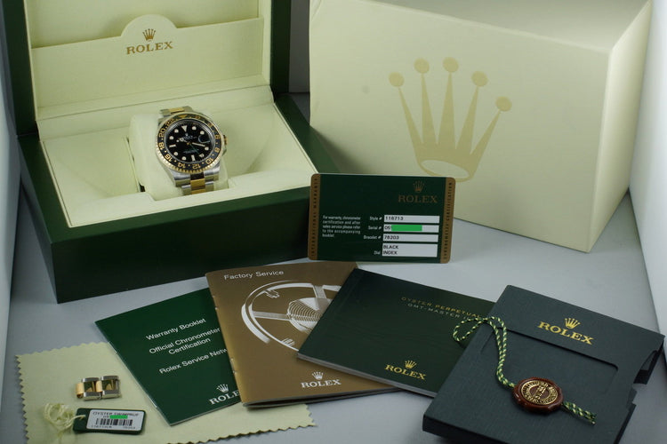 2013 Rolex Two Tone GMT II 116713 with Box and Papers