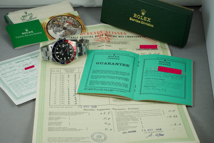 1968 Rolex GMT 1675 with Papers
