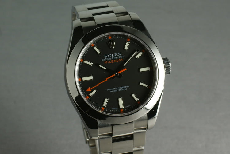 Rolex Milgauss BLACK Dial 116400 with Box and Papers