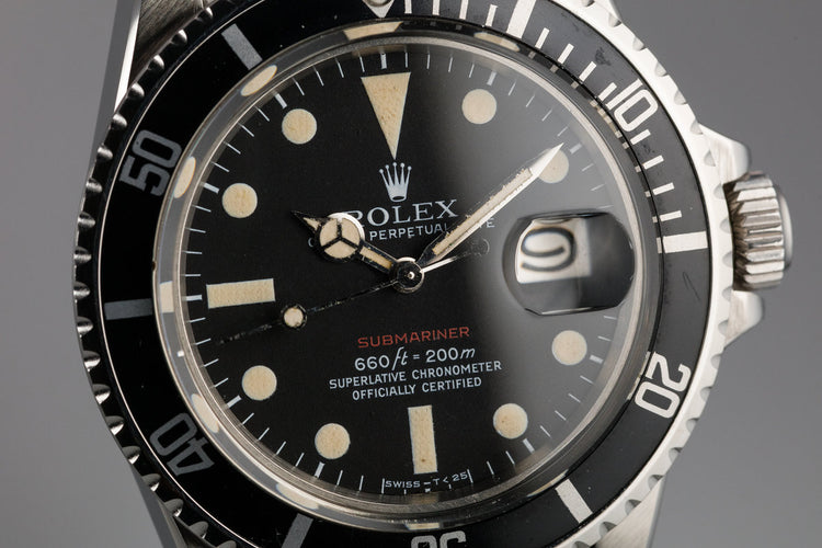 1972 Rolex Red Submariner 1680 MK V Dial