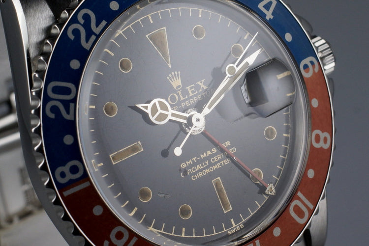 1960 Rolex GMT 1675 PCG Gilt OCC Chapter Ring