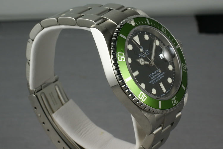 Rolex Green Submariner 16610 LV Mark 1 dial with Box and Papers