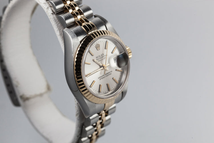 1995 Rolex Two Tone Ladies DateJust No-Lume Silver Dial with Box and Papers