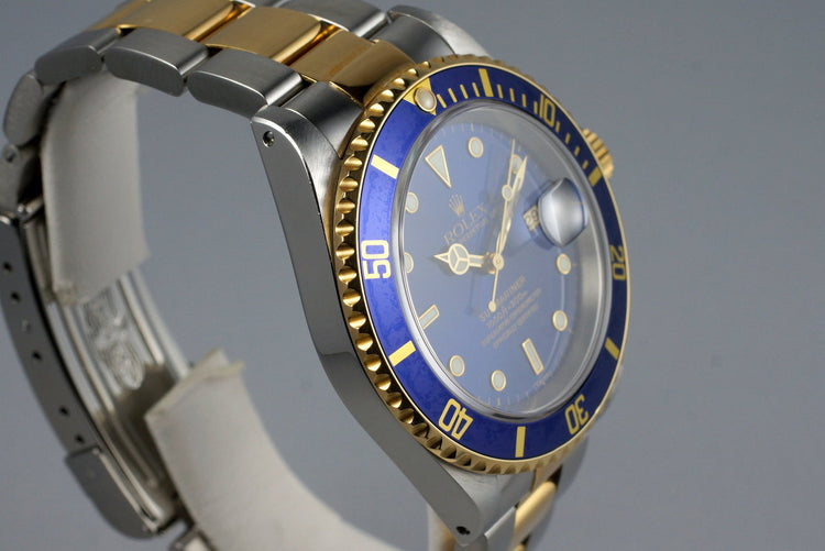 1999 Rolex Two Tone Blue Submariner 16613