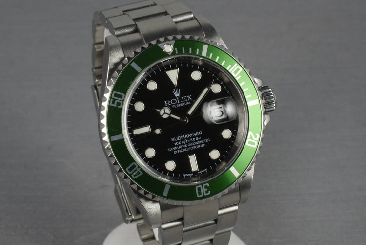 Rolex Green Submariner 16610 LV Mark 1 Dial and Flat 4 Bezel