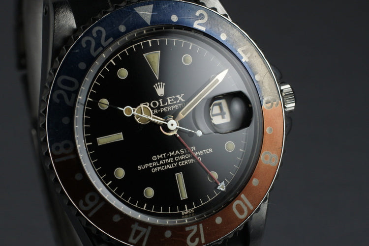 1960 Rolex GMT 1675 PCG with Glossy Gilt Chapter Ring Dial