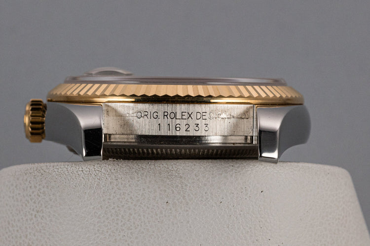 2003 Rolex Two-Tone DateJust 116223 Black Jubilee Arabic Dial with Box and Papers