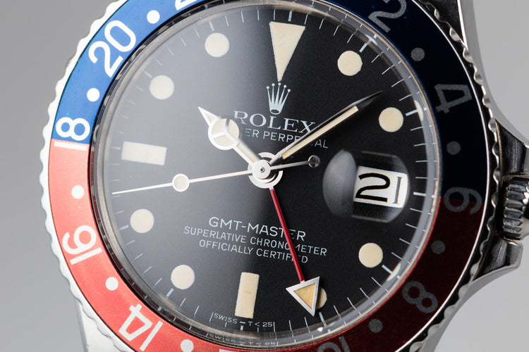 1970 Rolex GMT-Master 1675 "Pepsi" Bezel Insert