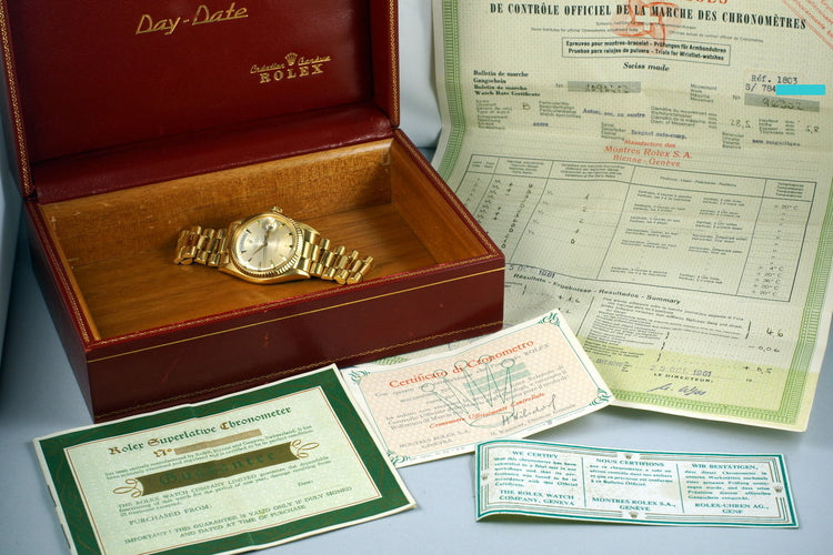 1961 Rolex YG Day-Date 1803 with Box and Papers