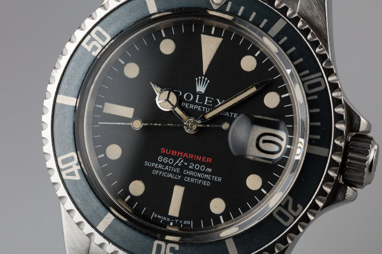 1972 Rolex Red Submariner 1680 MK IV Dial with Box and Papers