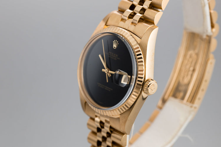 1972 Rolex 18K YG DateJust 1601 with Onyx Dial