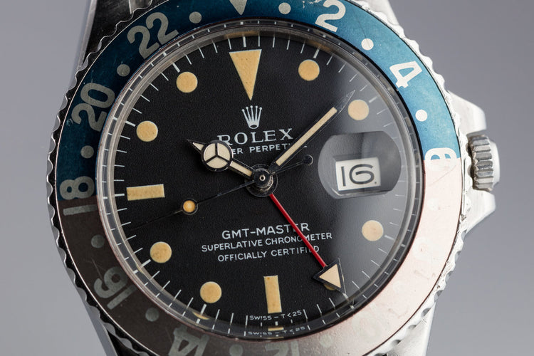 1971 Rolex GMT-Master 1675 with Fat Font Pepsi Insert