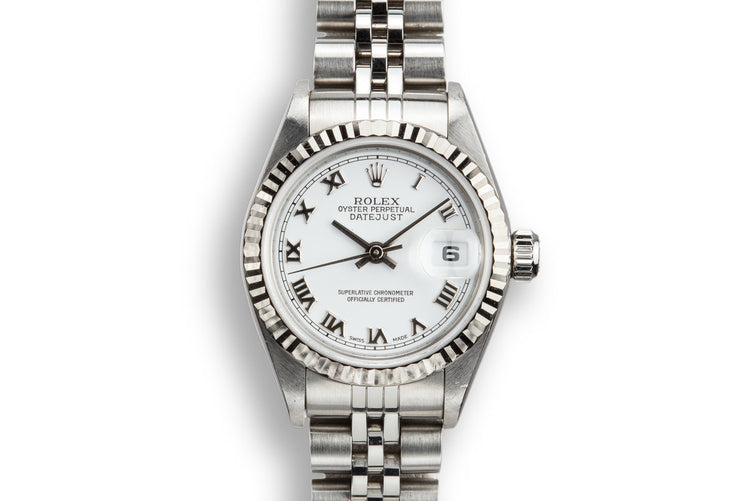 2003 Rolex Ladies DateJust 79174 White No Lume Roman Numeral Dial with Box and Papers