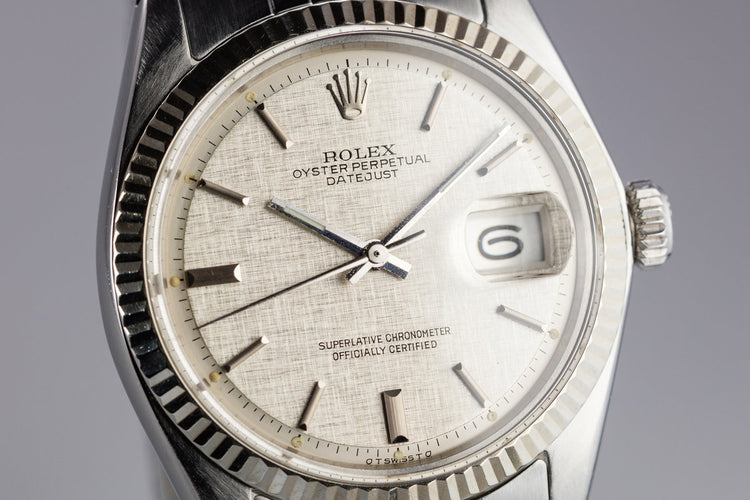 1972 Rolex DateJust 1601 with Silver Sigma Linen Dial