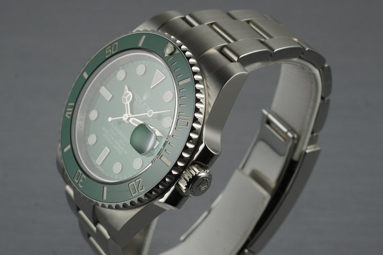 2010 Rolex Green Submariner 116610V with Box and Papers