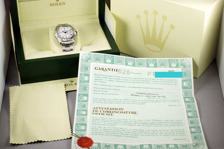 2002 Rolex Explorer II 16570 White Dial with Box and Papers