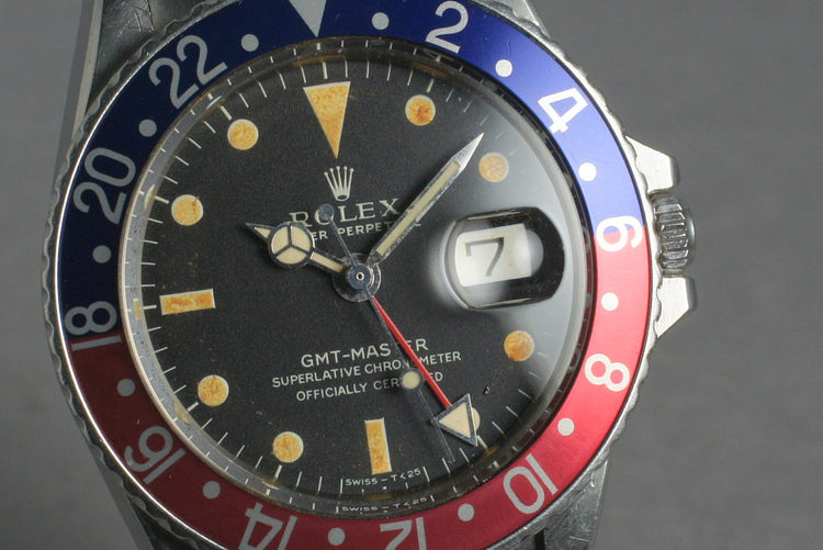 1970 Rolex GMT 1675 with Mark 1 dial with thick case