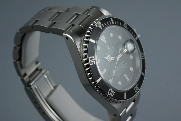 1990 Rolex Submariner 16610 with Rolex Service Card