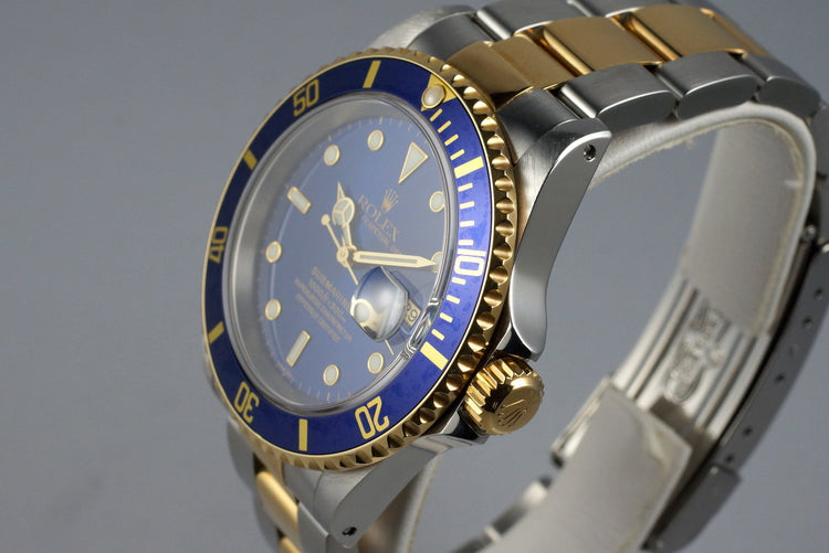 1999 Rolex Two Tone Blue Submariner 16613