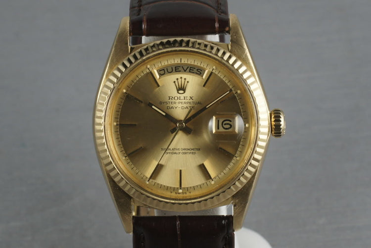 1965 Rolex 18K YG President 1803 with Spanish Date Disk
