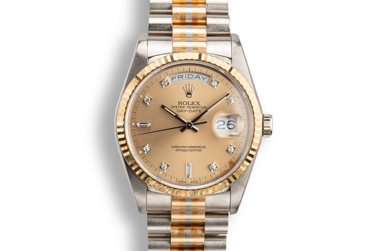 1990 Rolex Day-Date 18239 Tridor President with Salmon Diamond Dial with Papers