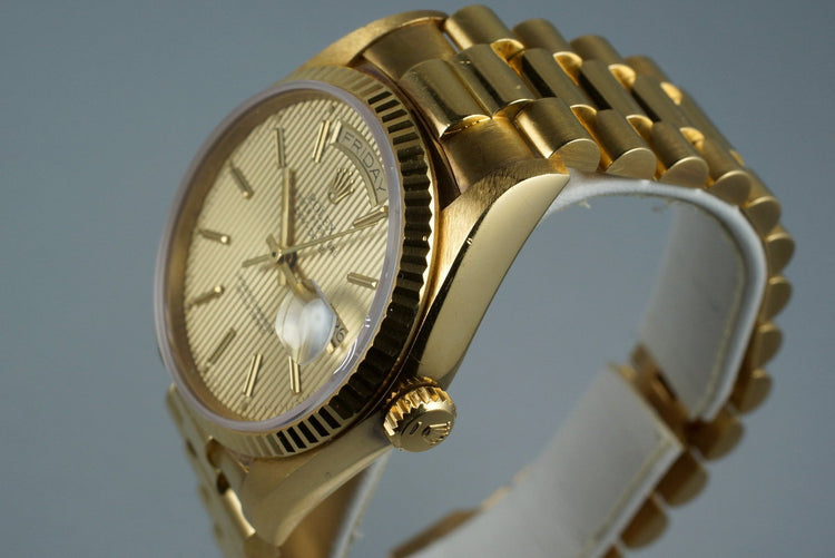 1984 Rolex YG Day-Date 18038 Tapestry Dial