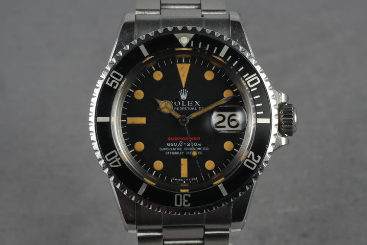 1970 Rolex Red Submariner 1680 Mark 4 with Orange Colored Lume
