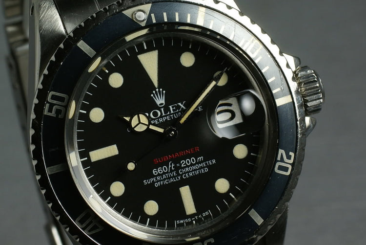 Rolex Red Submariner 1680 with Box, Papers, and Advertising material