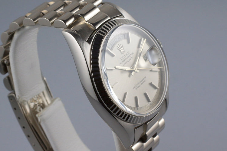 1969 Rolex WG Day-Date 1803 Silver Dial with RSC Papers