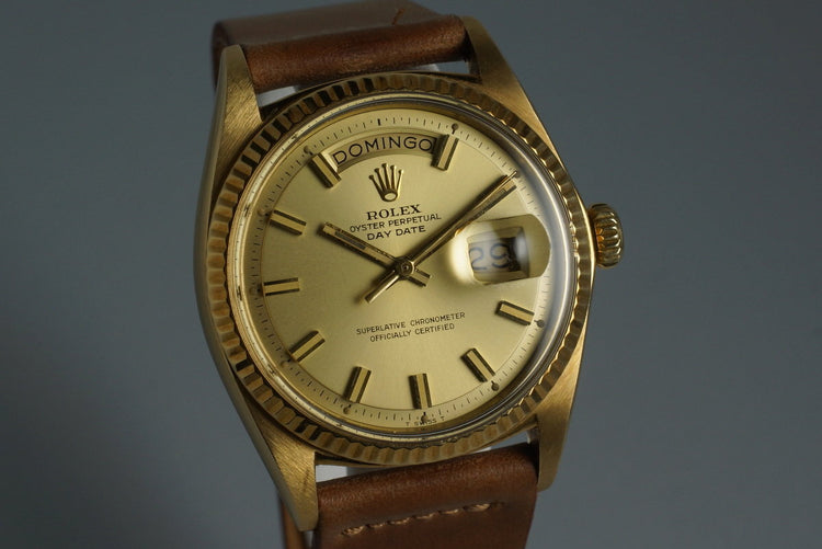 1970 Rolex YG Day-Date ‘Wide Boy’ Dial 1803
