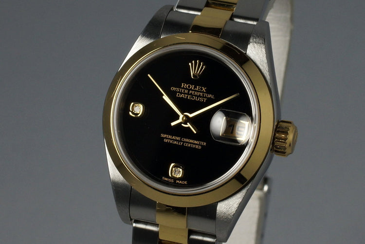 2002 Rolex Ladies Two Tone DateJust 79163 Onyx Dial with Box and Papers