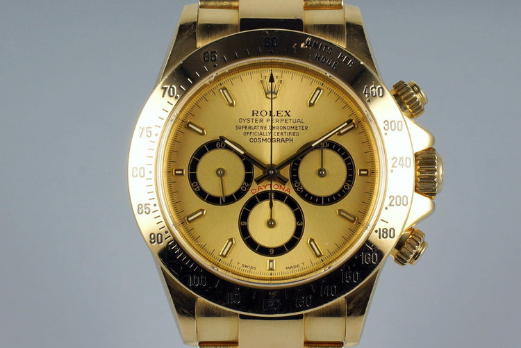 1991 Rolex YG Zenith Daytona 16528 Champagne Dial